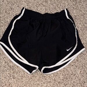 Nike Women's Black and White Athletic Shorts